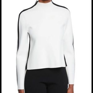 Veronica Beard “Retha Striped Sporty Pullover Sweater”